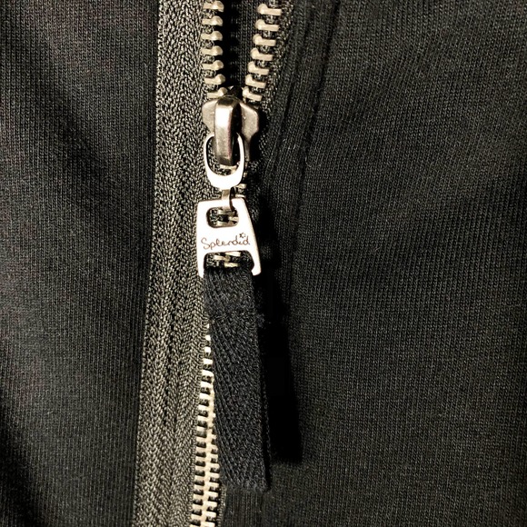 Splendid XS Vest Bridger Quilted Moto Zip Black Pockets Cotton Solid Collar 1054 - Picture 6 of 8